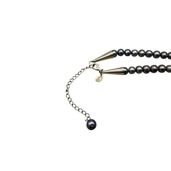 Amphai Handmade Layered Gray Shell MOP Pearls Smoky Quartz Sterling Necklace - Picture 9 of 9